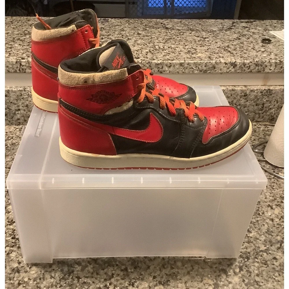1985 OG Air Jordan 1 Bred Size 10.5 Black/Red Original Vintage MJ Bulls